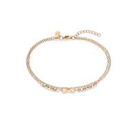 s.Oliver Anklet - Elegante tobillera de acero inoxidable pulido - oro rosa - Cadena Rolokette ajustable hasta 25 cm - Impermeable y agradable para la piel
