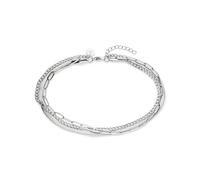s.Oliver Anklet - Elegante tobillera de acero inoxidable pulido - plata - Cadena de eslabones ajustable hasta 27 cm - resistente al agua y respetuosa con la piel