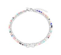 s.Oliver Anklet - Elegante tobillera de acero inoxidable pulido - plata - Cadena de eslabones ajustable hasta 25 cm - resistente al agua y respetuosa con la piel