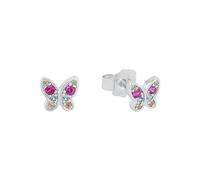 s.Oliver aretes de plata esterlina 925 joyería del oído de los niños de la muchacha, con zirconia cúbico synth., 0,6 cm, plata, mariposa, Viene en caja de regalo de joyería