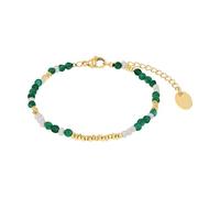 s.Oliver Bead 2040604 - Pulsera para mujer de acero inoxidable con perla cultivada de agua dulce y ojo de gato, 16 + 4 cm, color dorado, idea de regalo, viene en caja de regalo