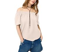 s.Oliver Bernd freier GmbH & co. kg/s.Oliver 2181029 Blusa de Manga Corta para Mujer, Beige, 46
