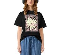 s.Oliver Bernd freier GmbH & co. kg/s.Oliver 2181321 - Camiseta de Manga Corta para Mujer con Estampado Frontal, Negro, S