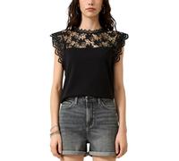 s.Oliver Bernd freier GmbH & co. kg/s.Oliver 2181428 - Camiseta con Encaje para Mujer, Negro, S