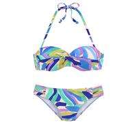s.Oliver Conjunto de Bikini con Aros con Estampado Azul y Verde, Estampado Azul Verde, 36 / C