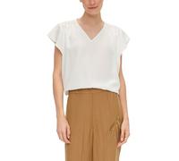s.Oliver BLACK LABEL 2151058 Blusa de Manga Corta, Crema 0200, 38 para Mujer