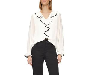 s.Oliver BLACK LABEL 2158586 Blusa de Gasa con Volantes, 200, 36 Mujeres