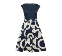 s.Oliver BLACK LABEL 2161993 Vestido Tubo con Falda AOP, Azul Marino, 46 Mujeres