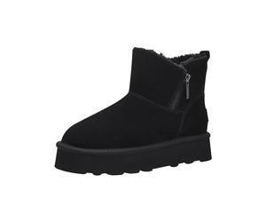 s.Oliver Botas de invierno para mujer sin tacón en piel Forrada, Negro, 41 EU