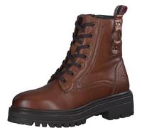s.Oliver Botas de mujer con cordones sin tacón en piel con cremallera, Cognac 5 25201 43 305, 39 EU