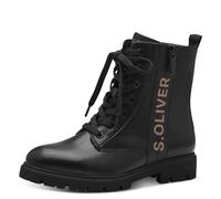 s.Oliver Botas Planas de Encaje para Mujer 5-25222-43, Cortas al Tobillo, Negro, 37 EU