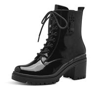 s.Oliver Botas Planas de Encaje para Mujer 5-25223-43, Cortas al Tobillo, Patente Negra, 39 EU