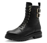 s.Oliver Botines planos de encaje para mujer 5-25258-45, Negro y dorado., 40 EU