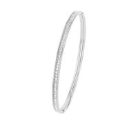 s.Oliver brazalete de acero inoxidable para mujer, con cristal, 6,2 cm, plateado, Se entrega en estuche de regalo
