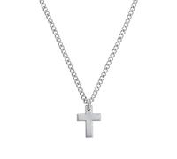 s.Oliver cadena con colgante de acero inoxidable collar de los hombres, 50 cm, plata, cruz, Viene en caja de regalo de joyería