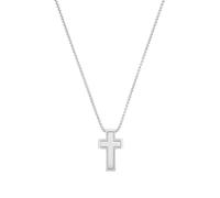 s.Oliver cadena con colgante de acero inoxidable collar de los hombres, 55+5 cm, plata, cruz, viene en caja de regalo de joyería, 2035529