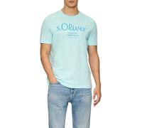 s.Oliver Camiseta de algodón con Logotipo Impreso, Océano Verde, M