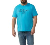 s.Oliver Camiseta de algodón con Logotipo Impreso, Turquesa, 4XL