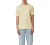 s.Oliver Camiseta de Hilo Flameado con Bolsillo en el Pecho y Bordes Abiertos, Amarillo Claro, L