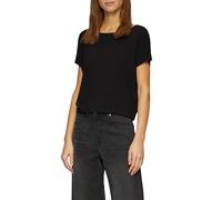 s.Oliver Camiseta de Manga Corta para Mujer, Corte Relajado, Cuello Redondo, sin Mangas, versátil, Negro, 50