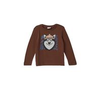 s.Oliver Camiseta de Manga Larga con Lentejuelas, 8844_marrón Oscuro, 116-122