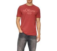 s.Oliver Camiseta para Hombre con Logo, Amapola, XL