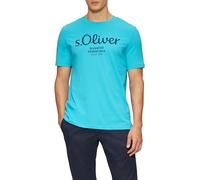 s.Oliver Camiseta para Hombre con Logo, Turquesa Pastel, L