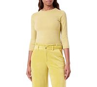 s.Oliver Camiseta para Mujer con Textura de Viscosa 2121360, Amarillo, 34, 1491 Amarillo, 36