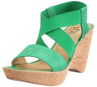 s.Oliver Casual 5-5-28144-38 - Sandalias de Vestir de Cuero para Mujer, Color Verde, Talla 40