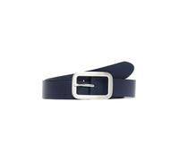 s.Oliver Cinturón de cuero con hebilla rectangular y detalles del logotipo, azul marino, 105