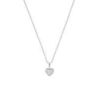 s.Oliver collar con colgante acero inoxidable niña niños collar, con cristal, 37+3 cm, blanco, corazón, Viene en caja de regalo de joyería