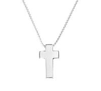 s.Oliver collar con colgante de acero inoxidable niños niños collar, 40+3 cm, plata, cruz, Viene en caja de regalo de joyería