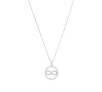 s.Oliver collar con colgante de plata de ley 925 collar de las señoras, con zirconia cúbica synth., 42+3 cm, plata, Infinito, Viene en caja de regalo de joyería