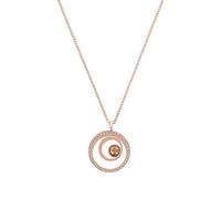 s.Oliver Collar con colgante para mujer, acero inoxidable, cristal de 42+3 cm, oro rosa, idea de regalo, 2040615