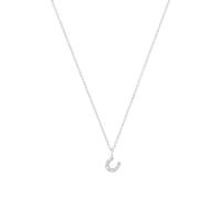 s.Oliver collar con colgante plata de ley 925 collar de niña, con zirconia cúbica sintética, 37+3 cm, plata, herradura, Viene en caja de regalo de joyería