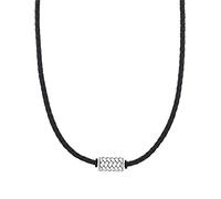 s.Oliver collar de acero inoxidable de cuero Niños Collar, 40+3 cm, plata, viene en caja de regalo de joyería