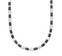 s.Oliver collar de acero inoxidable de madera collar de los hombres, 45 cm, plata, viene en caja de regalo de joyería