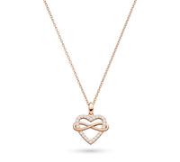 s.Oliver Collar - Elegante collar aus poliertem 925er plata - IP oro rosa - cadena de eslabones 45 cm - wasserfest & hautfreundlich