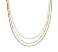 s.Oliver Collar elegante de acero inoxidable pulido, oro IP, cadena de eslabones de 54 cm, resistente al agua y respetuosa con la piel