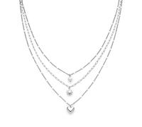 s.Oliver Collar elegante de acero inoxidable pulido - Plata - Cadena de eslabones 55 cm - Resistente al agua & hipoalergénica