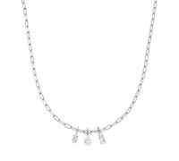 s.Oliver Collar elegante de acero inoxidable pulido - Plata - Cadena de eslabones de 50 cm - Impermeable y respetuoso con la piel