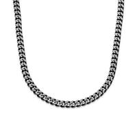 s.Oliver Collar para hombre de acero inoxidable cepillado - plata - Cadena de eslabones 55 cm - impermeable y agradable para la piel