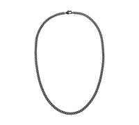 s.Oliver Collar para hombre de acero inoxidable mate - IP negro - Cadena barbada 50 cm - resistente al agua y agradable para la piel