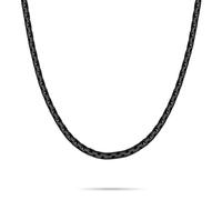 s.Oliver Collar para hombre de acero inoxidable mate - IP negro - Cadena veneciana de 55 cm - resistente al agua y agradable para la piel