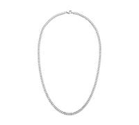 s.Oliver Collar para hombre de acero inoxidable mate - plata - Cadena de eslabones 50 cm - impermeable y agradable para la piel