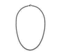 s.Oliver Collar para hombre de acero inoxidable mate - plata - Cadena de eslabones 50 cm - impermeable y agradable para la piel