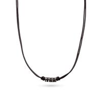 s.Oliver Collar para hombre de piel auténtica, color marrón IP, ajustable hasta 50 cm, resistente al agua y delicado con la piel