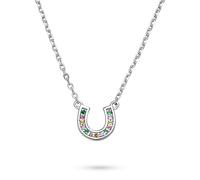 s.Oliver Collar para niña de plata de ley 925 con circonitas - Plata - Cadena de ancla ajustable 36 cm - Resistente al agua y agradable para la piel
