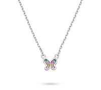 s.Oliver Collar para niña de plata de ley 925 con circonitas - Plata - Cadena de ancla ajustable 36 cm - Resistente al agua y agradable para la piel