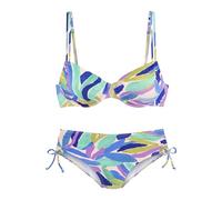 s.Oliver May-295 Juego de Bikini, Estampado Azul Verde, 44 / E Mujeres